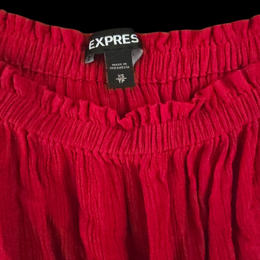 Express Women's Red Off-Shoulder Top - Picture 7 of 8